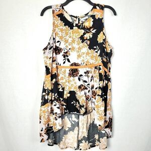 Maurices XL Black/Yellow Floral Tunic
